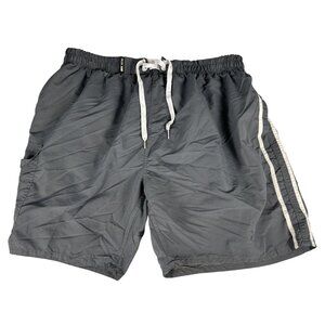 Pacific Surf by Exist Swimming Trunks Men's 3XL Gray White Netted Board Shorts